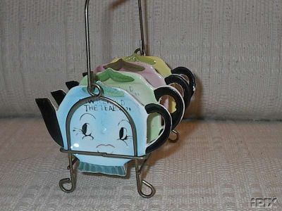 Anthropomorphic TEAPOT Teabag Holder Set 